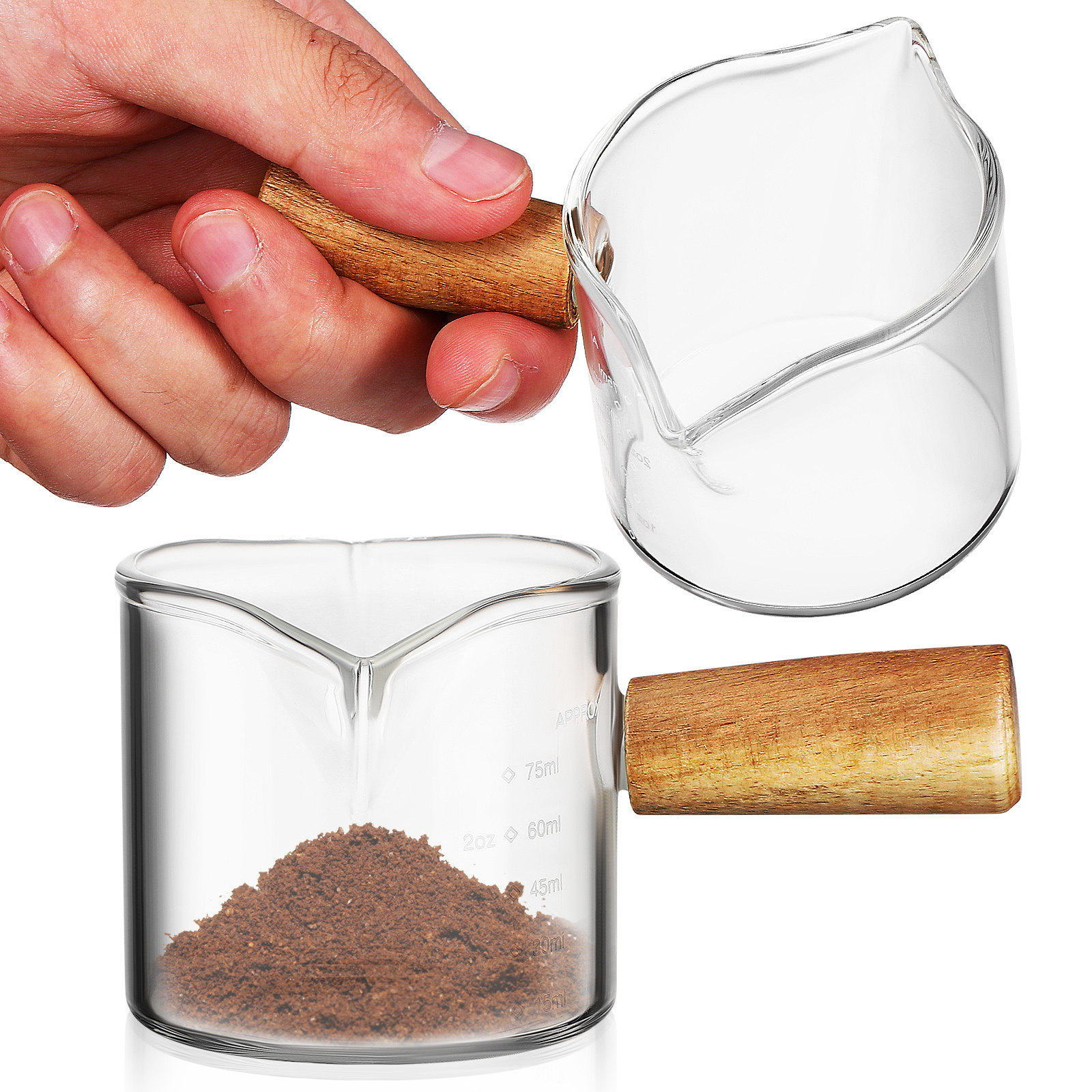 Espresso Shot Glass - 2 jarras de vidrio grueso de