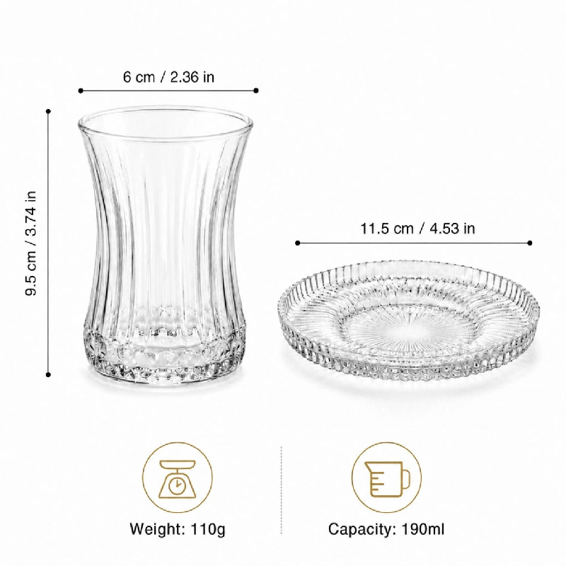 Juego de 2 Tazas y Platos de V - Espresso Shot Glass reseña y precio